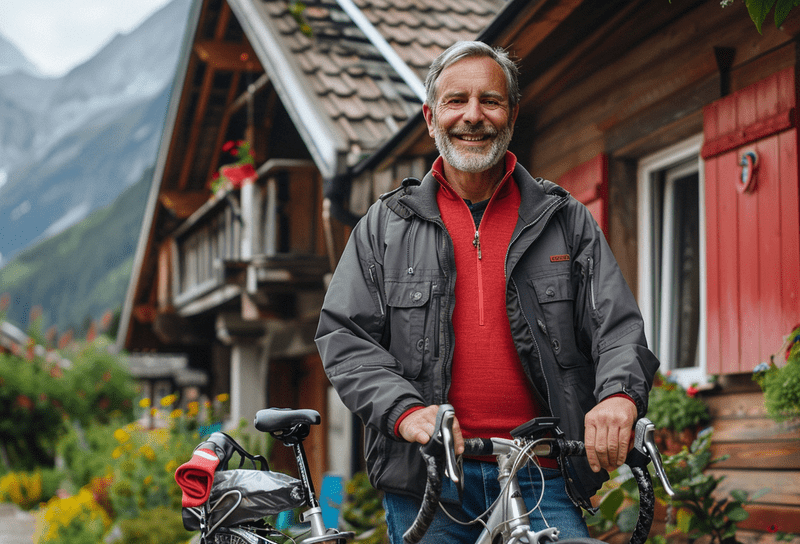 Mann mit Bike